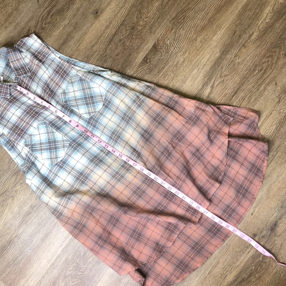 Free People Plaid ombré button up - Picture 3 of 8